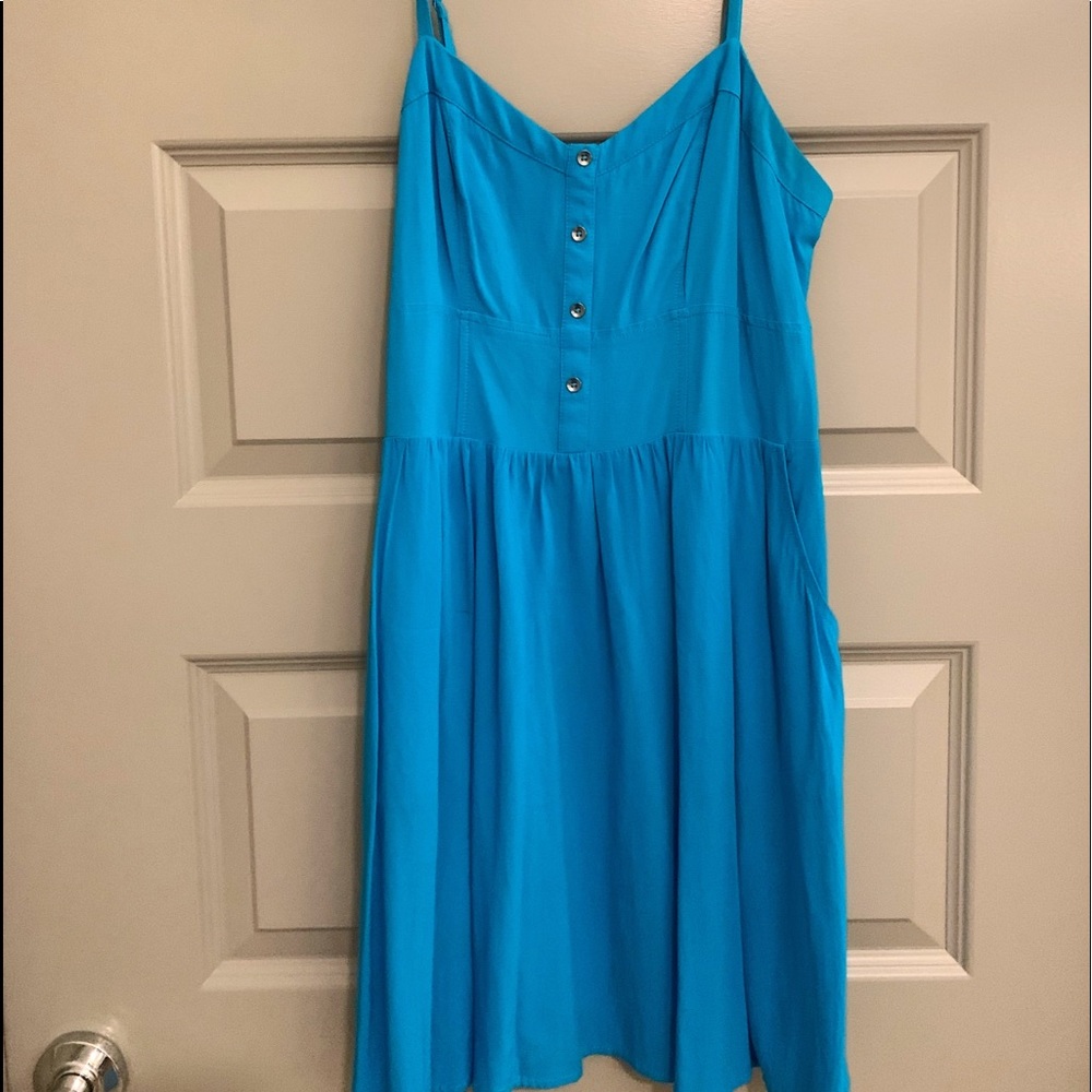 OCEAN BLUE Fit and Flare Dress Medium